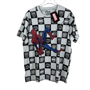 Marvel Spiderman Double Sided Allover Print T-Shirt Men’s Size XL NWT